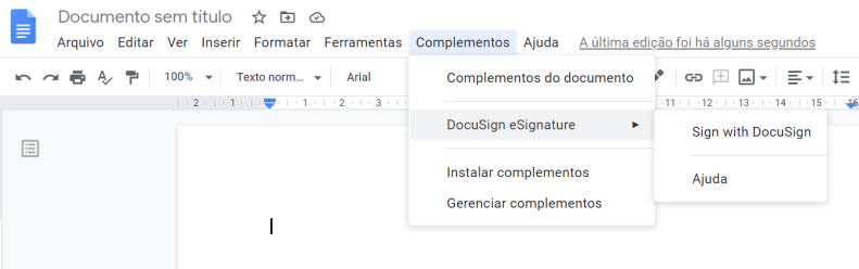 Assinar documentos com o google doc